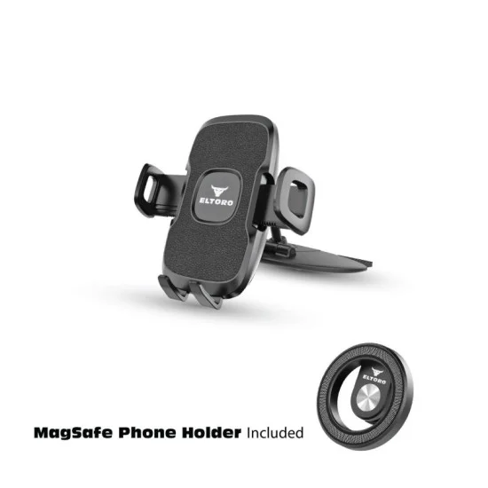 Eltoro cd slot car mount + magsafe phone holder - black